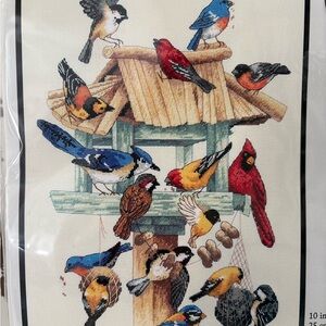DIMENSIONS-FEASTING FRENZY-BIRDS-COUNTED CROSS STITCH KIT-10X14-NEW